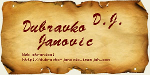 Dubravko Janović vizit kartica